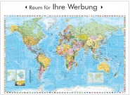 Wandkarte Welt mit Flaggen